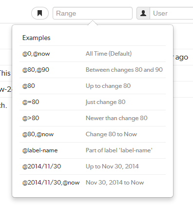 The Range field's syntax summary dropdown list Range field's syntax summary dropdown list image