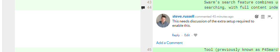 Side-by-Side Diff with a Comment Displayed Image of a Side-by-Side Diff with a Comment Displayed