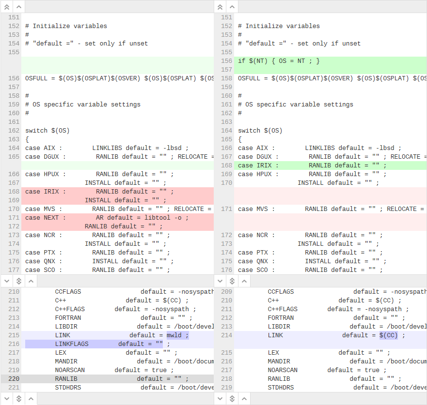 Side-by-Side Diff with Changes Image of a Side-by-Side Diff with Changes