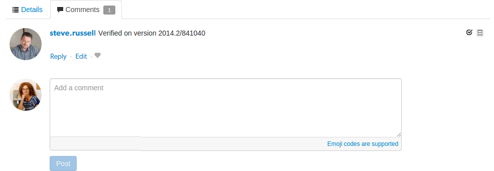 Comments tab Commnets tab image
